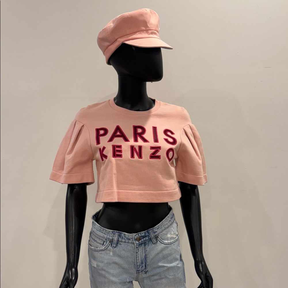 ✨ KENZO Paris Logo Cropped Sweatshirt Top – Size S – New - Picture 3 of 8